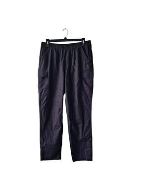 Lands' End Womens Black Elastic Waist Straight Leg Convertible Cargo Pants - 16